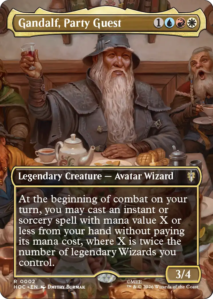 Gandalf, Party Guest (Borderless) [The Hobbit: Eternal-Legal] | Card Merchant Takapuna