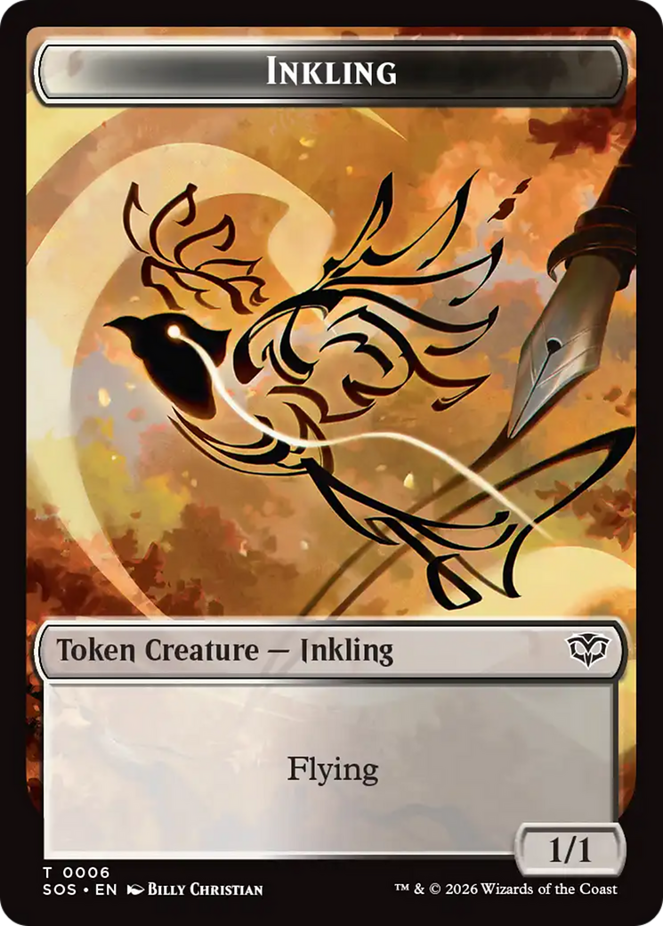 Fractal (0004) // Inkling (006) Double-Sided Token [Secrets of Strixhaven Tokens] | Card Merchant Takapuna