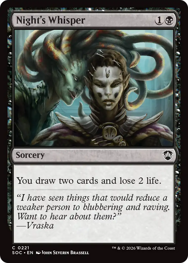Night's Whisper [Secrets of Strixhaven Commander] | Card Merchant Takapuna