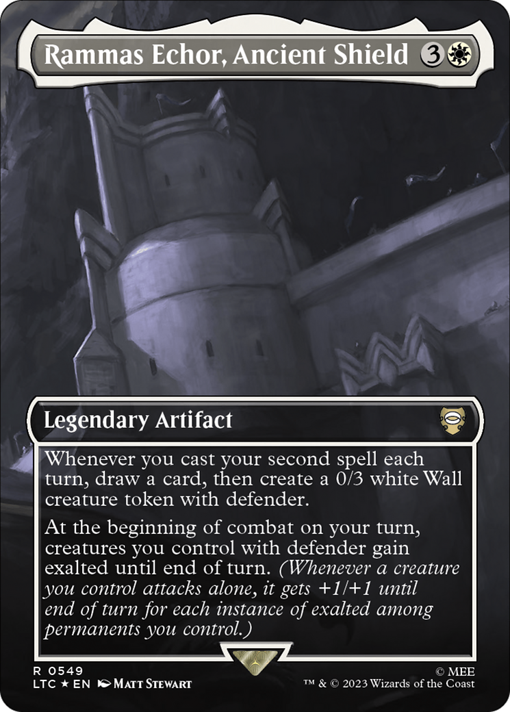 Rammas Echor, Ancient Shield (Borderless) (Surge Foil) [The Lord of the Rings: Tales of Middle-Earth Commander] | Card Merchant Takapuna