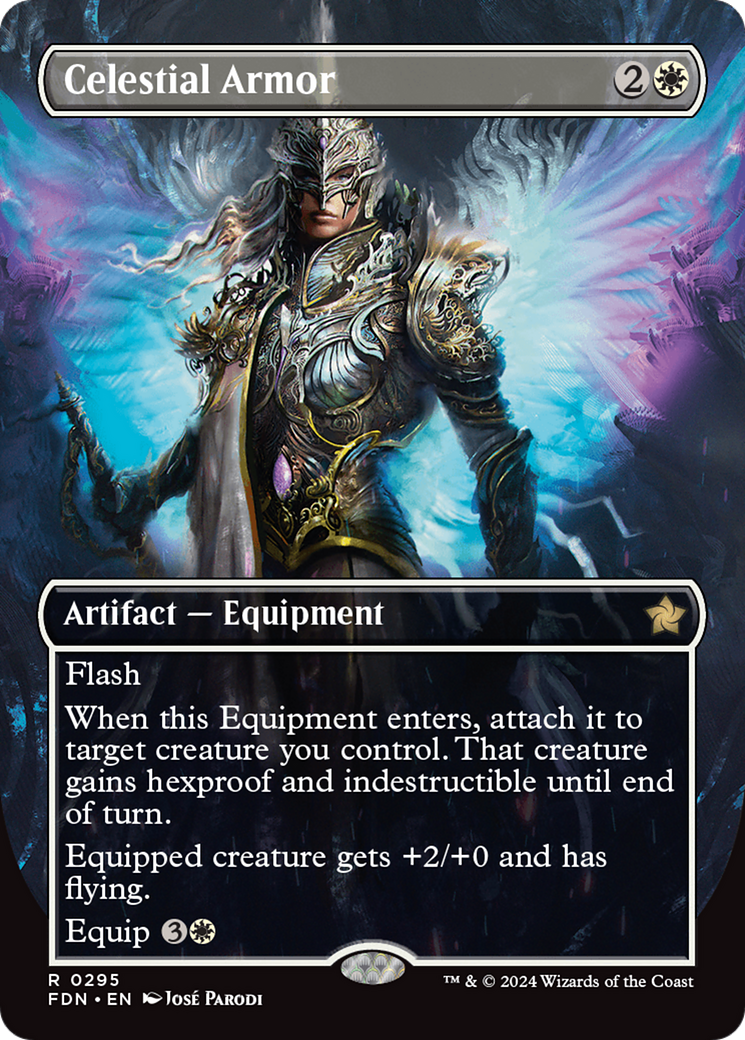 Celestial Armor (Borderless) [Foundations] | Card Merchant Takapuna