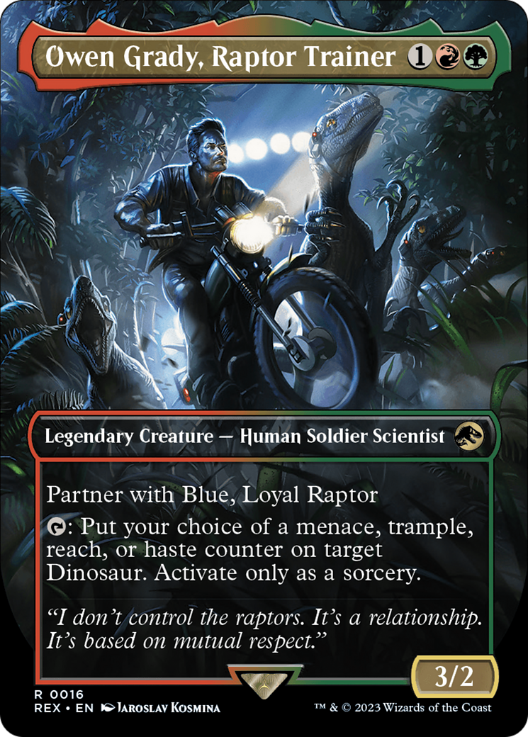 Owen Grady, Raptor Trainer (Borderless) [Jurassic World Collection] | Card Merchant Takapuna