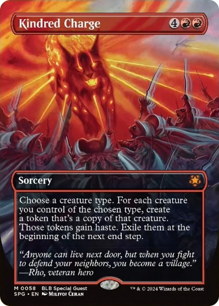 Kindred Charge (Borderless) [Bloomburrow Special Guests] | Card Merchant Takapuna
