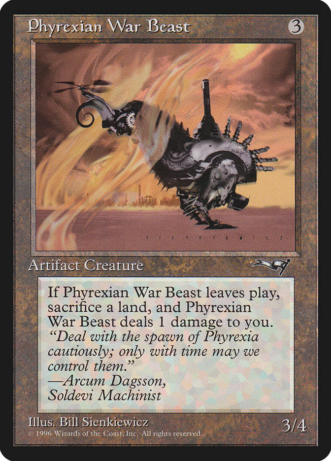Phyrexian War Beast (Signature on Right) [Alliances] | Card Merchant Takapuna