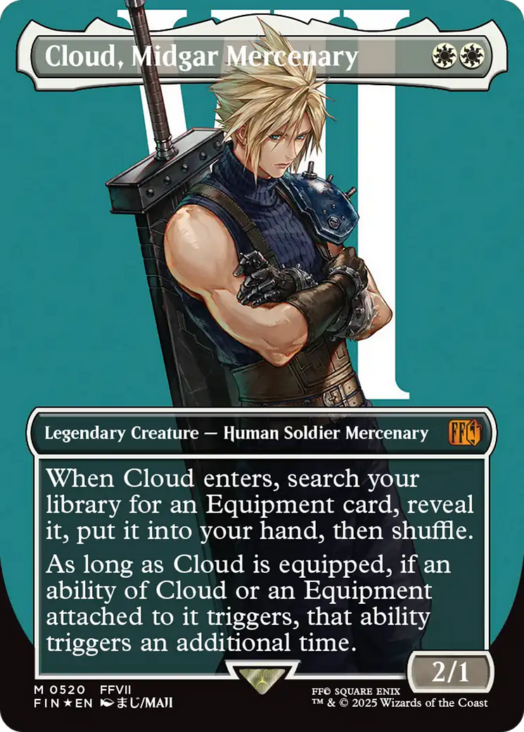 Cloud, Midgar Mercenary (Borderless) (Surge Foil) [FINAL FANTASY] | Card Merchant Takapuna