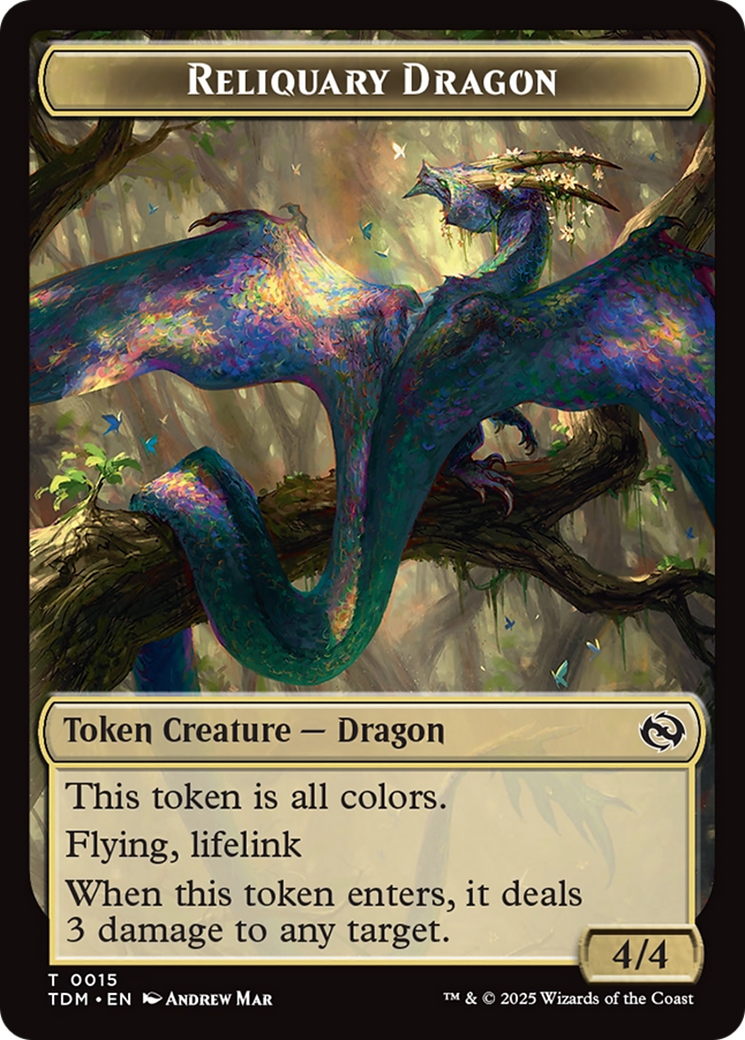 Reliquary Dragon // Dragon (0011) Double-Sided Token [Tarkir: Dragonstorm Tokens] | Card Merchant Takapuna