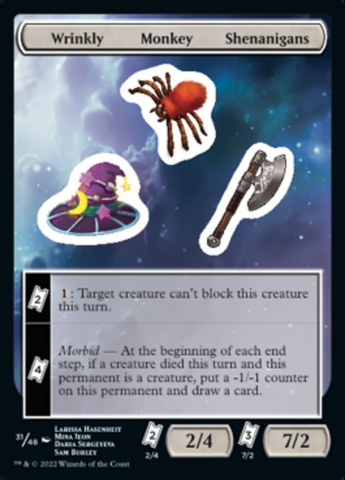 Wrinkly Monkey Shenanigans [Unfinity Stickers] | Card Merchant Takapuna