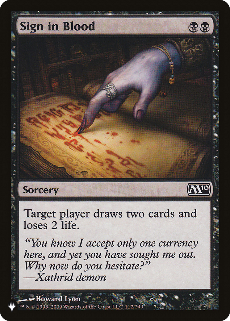 Sign in Blood (M10) [The List] | Card Merchant Takapuna