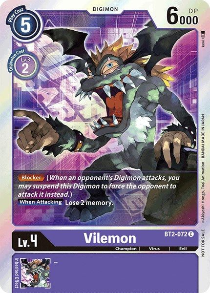 Vilemon [BT2-072] (Event Pack 1) [Release Special Booster Promos] | Card Merchant Takapuna