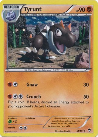 Tyrunt (61/111) (Cosmos Holo) [XY: Furious Fists] | Card Merchant Takapuna
