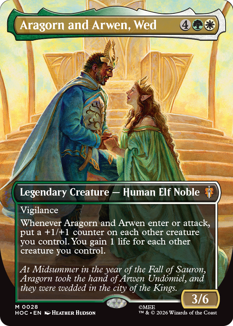 Aragorn and Arwen, Wed (Borderless) [The Hobbit: Eternal-Legal] | Card Merchant Takapuna