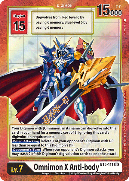Omnimon X Anti-body [BT5-111] (Alternate Art) [Battle of Omni] | Card Merchant Takapuna