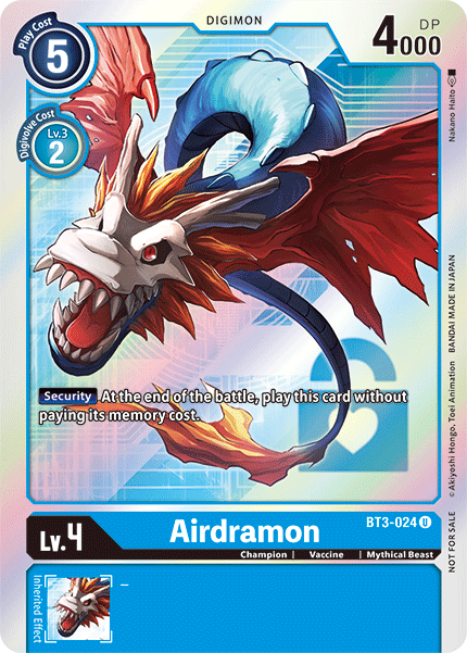Airdramon [BT3-024] (Buy-A-Box Promo) [Release Special Booster Ver.1.5 Promos] | Card Merchant Takapuna