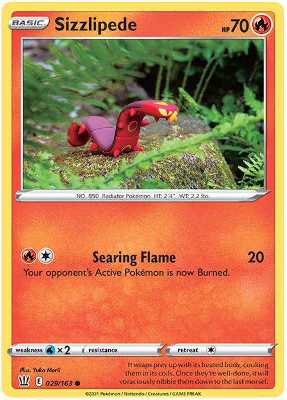Sizzlipede (029/163) [Sword & Shield: Battle Styles] | Card Merchant Takapuna