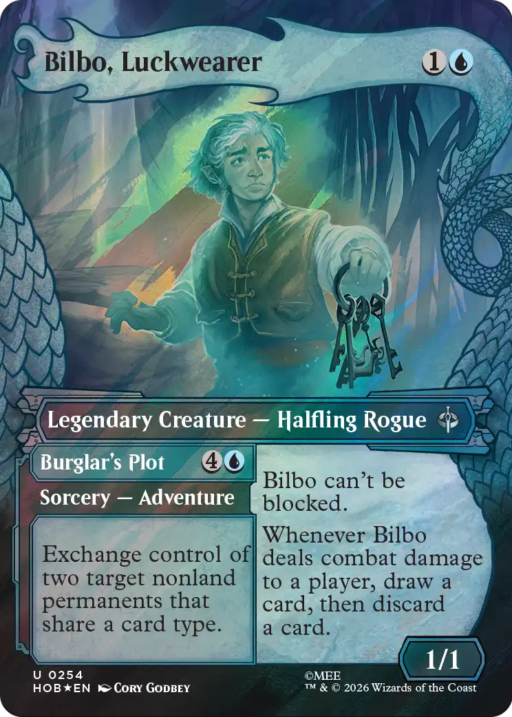 Bilbo, Luckwearer (Showcase) (Surge Foil) [The Hobbit] | Card Merchant Takapuna