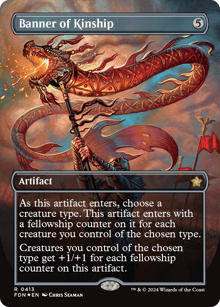 Banner of Kinship (Borderless) (Mana Foil) [Foundations] | Card Merchant Takapuna
