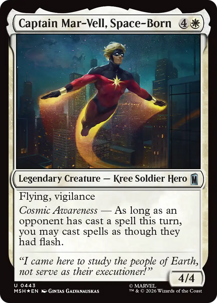 Captain Mar-Vell, Space-Born (Surge Foil) [Marvel Super Heroes] | Card Merchant Takapuna