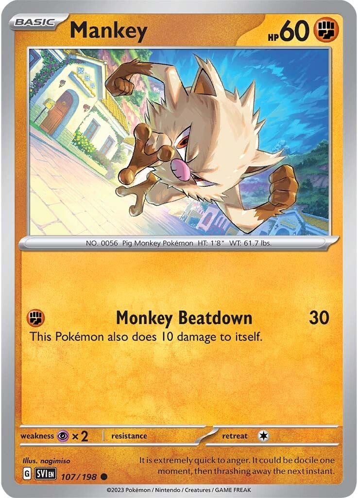 Mankey (107/198) [Scarlet & Violet: Base Set] | Card Merchant Takapuna