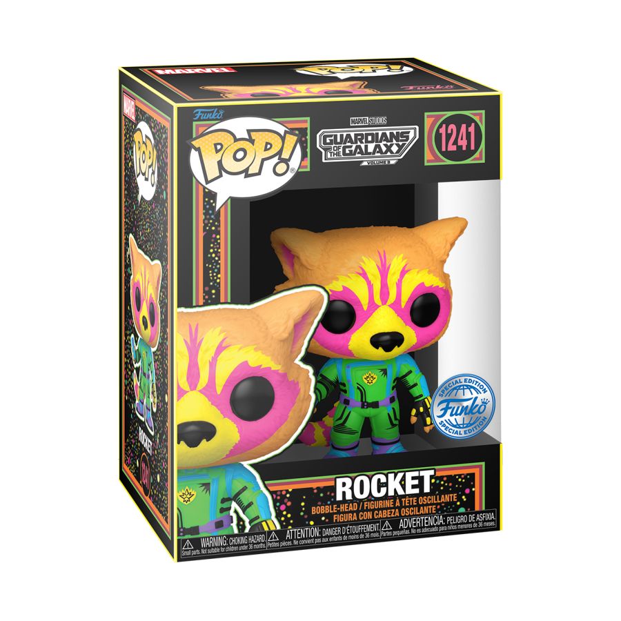Guardians Of The Galaxy 3 – Rocket (US Exclusive) Blacklight Pop! 1241 | Card Merchant Takapuna