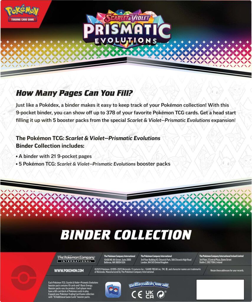 PKM S&V Prismatic Evolutions - Binder Collection | Card Merchant Takapuna