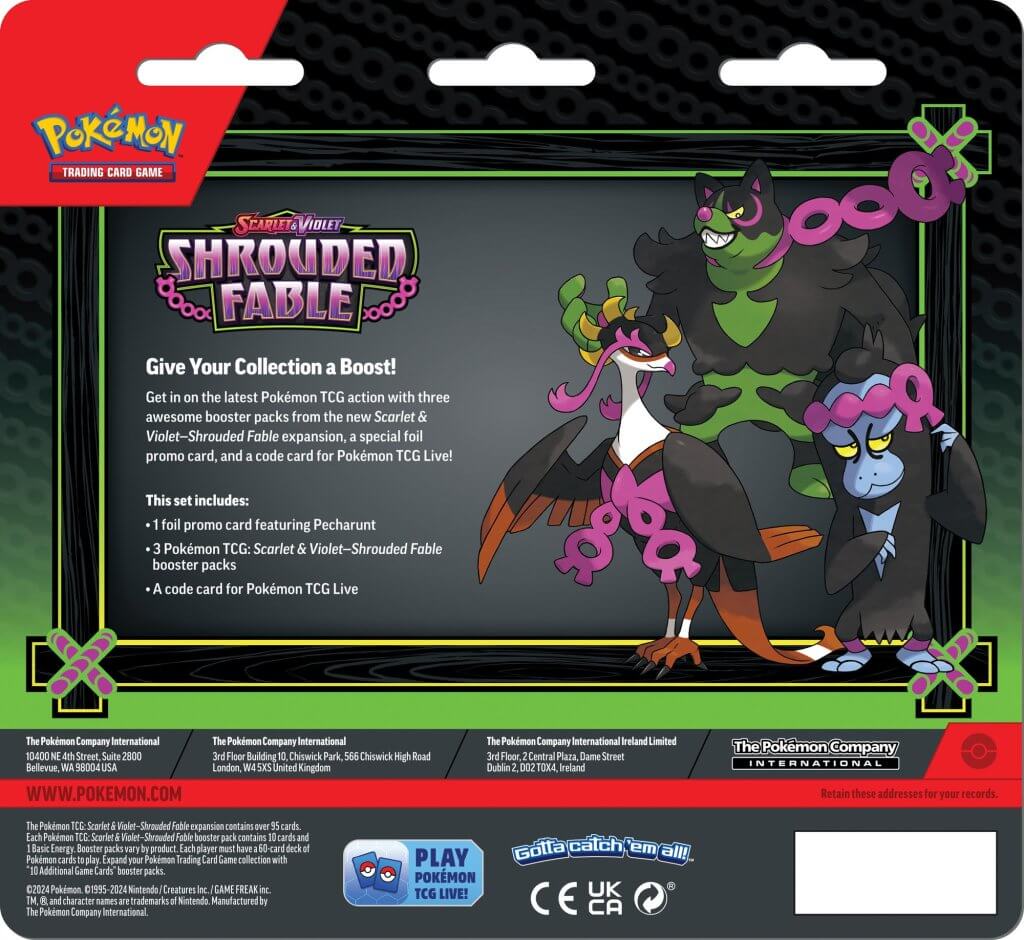 PKM S&V Shrouded Fable - 3 Pack Blister | Card Merchant Takapuna