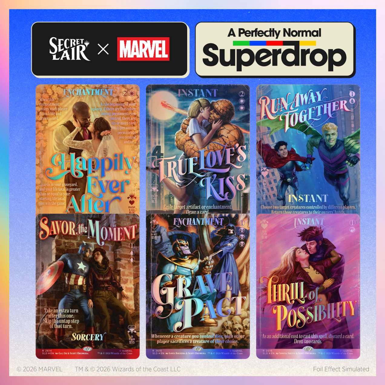 Secret Lair x Marvel: True Believers in Love Foil Edition | Card Merchant Takapuna