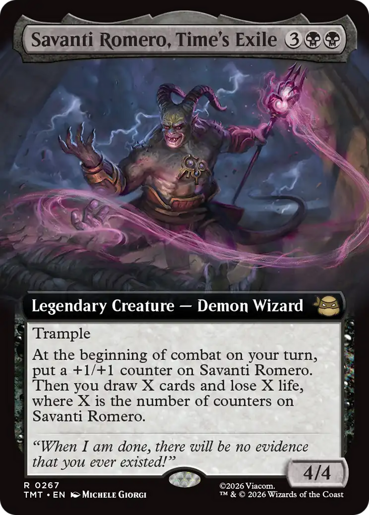 Savanti Romero, Time's Exile (Extended Art) [Teenage Mutant Ninja Turtles] | Card Merchant Takapuna