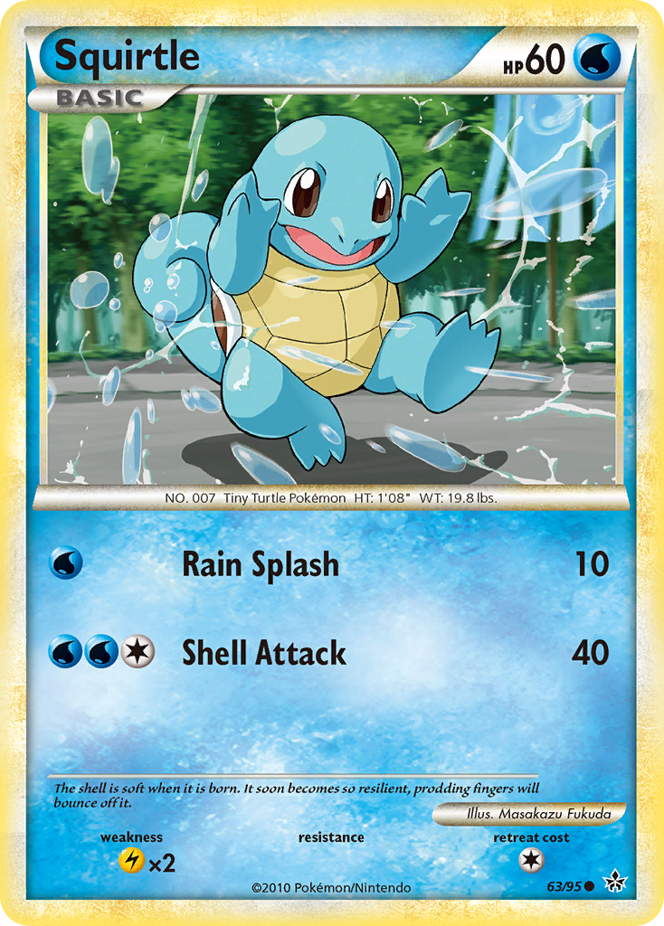 Squirtle (63/95) [HeartGold & SoulSilver: Unleashed] | Card Merchant Takapuna