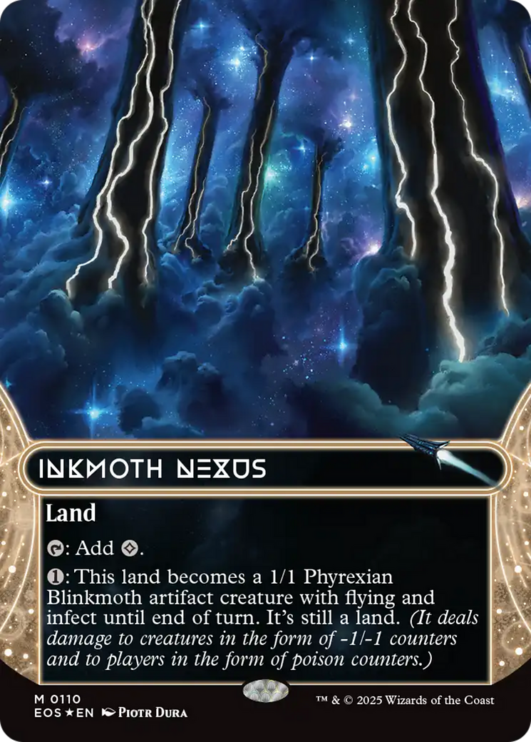 Inkmoth Nexus (0110) (Borderless) (Galaxy Foil) [Edge of Eternities: Stellar Sights] | Card Merchant Takapuna