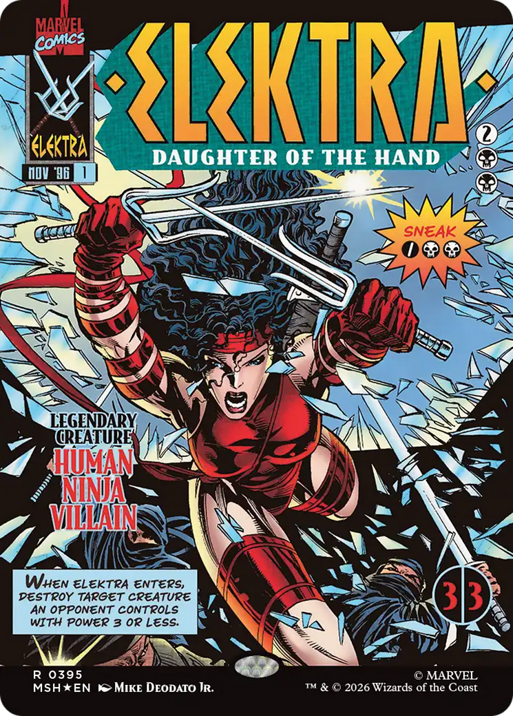 Elektra, Daughter of the Hand (Borderless) (395) [Marvel Super Heroes] | Card Merchant Takapuna