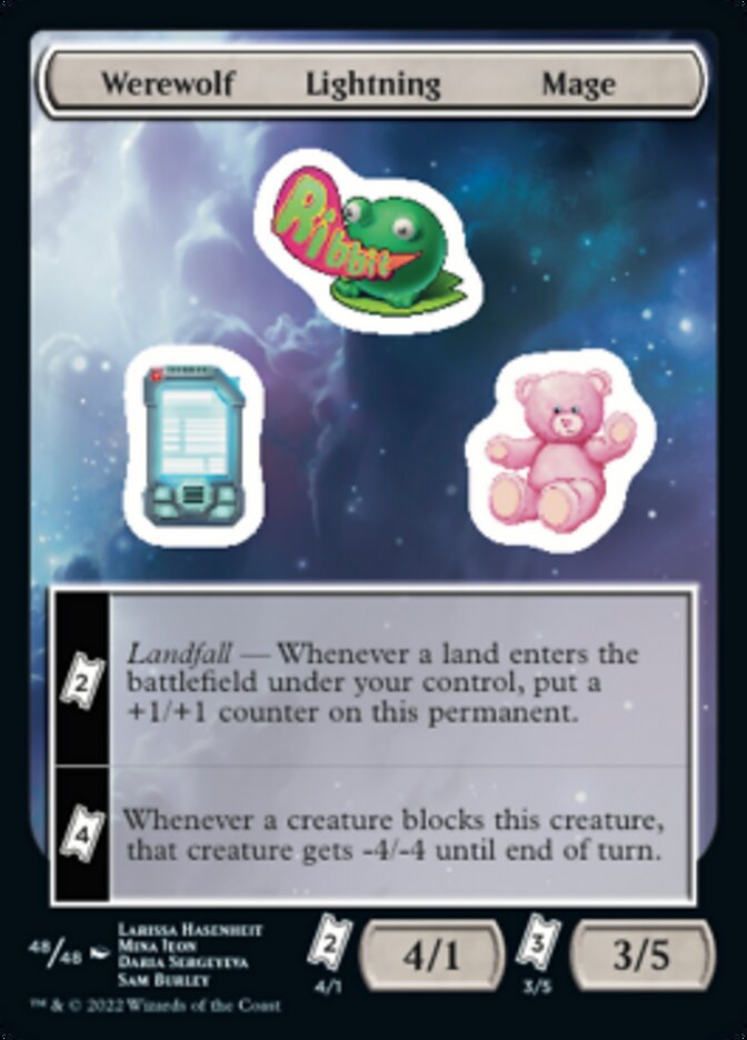 Werewolf Lightning Mage [Unfinity Stickers] | Card Merchant Takapuna
