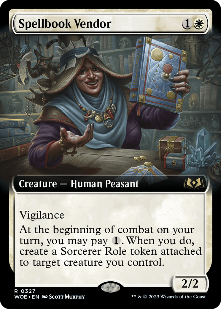 Spellbook Vendor (Extended Art) [Wilds of Eldraine] | Card Merchant Takapuna