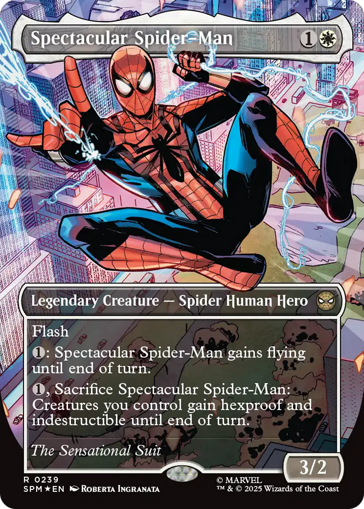 Spectacular Spider-Man (0239) (Borderless) (Textured Foil) [Marvel's Spider-Man] | Card Merchant Takapuna