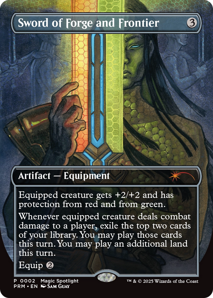Sword of Forge and Frontier (Borderless) [Wizards Play Network 2025] | Card Merchant Takapuna