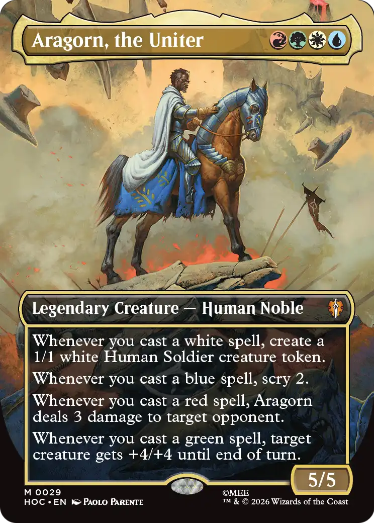 Aragorn, the Uniter (Borderless) [The Hobbit: Eternal-Legal] | Card Merchant Takapuna