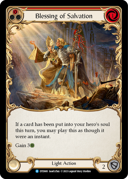 Blessing of Salvation (Red) [DTD085] (Dusk Till Dawn)  Rainbow Foil | Card Merchant Takapuna