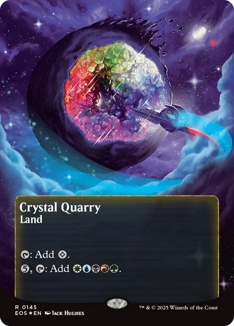Crystal Quarry (0145) (Borderless) (Galaxy Foil) [Edge of Eternities: Stellar Sights] | Card Merchant Takapuna