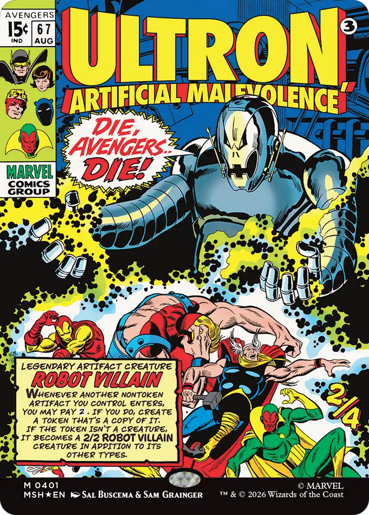 Ultron, Artificial Malevolence (Borderless) (0401) [Marvel Super Heroes] | Card Merchant Takapuna