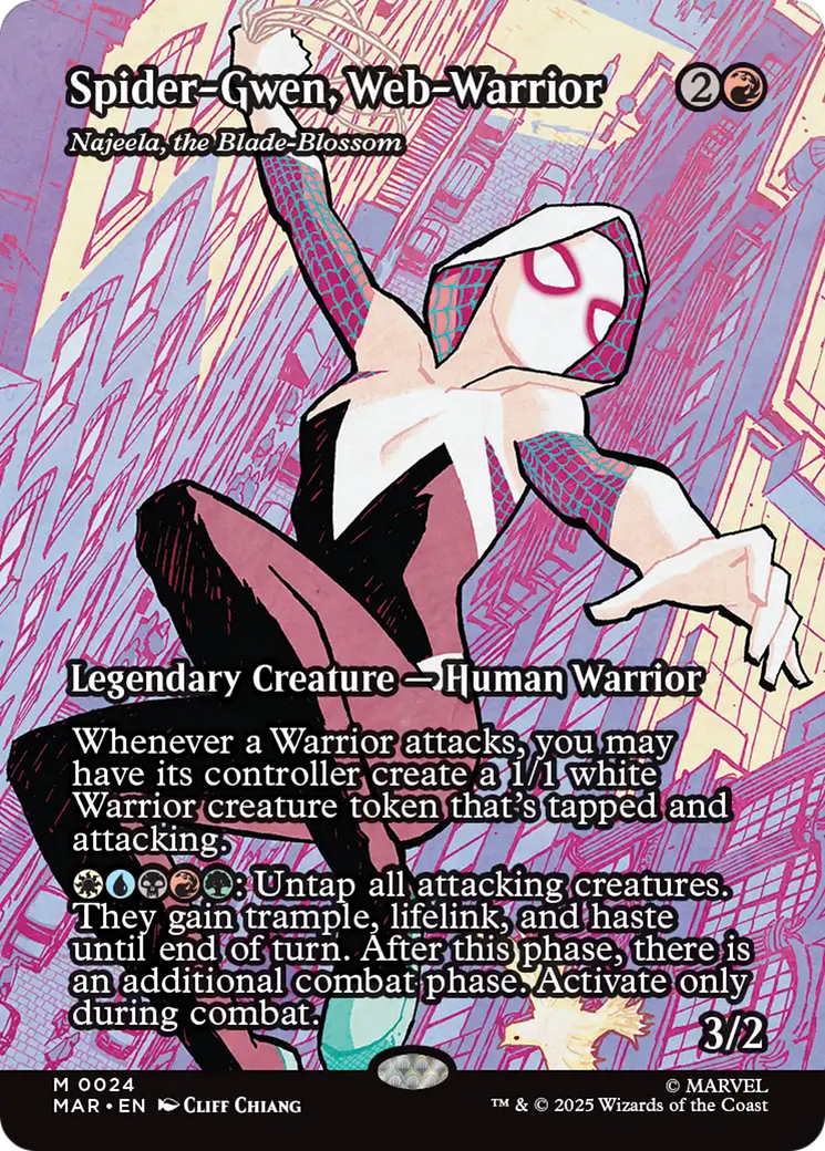 Spider-Gwen, Web-Warrior - Najeela, the Blade-Blossom [Marvel's Spider-Man: Eternal-Legal] | Card Merchant Takapuna