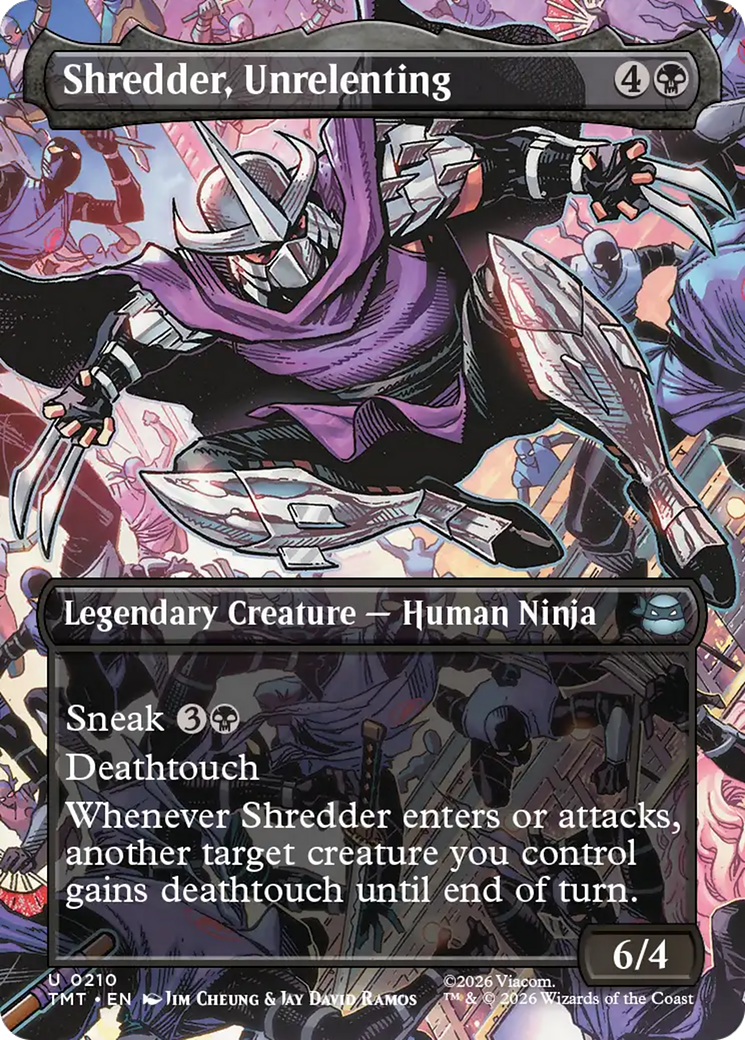 Shredder, Unrelenting (Borderless) [Teenage Mutant Ninja Turtles] | Card Merchant Takapuna