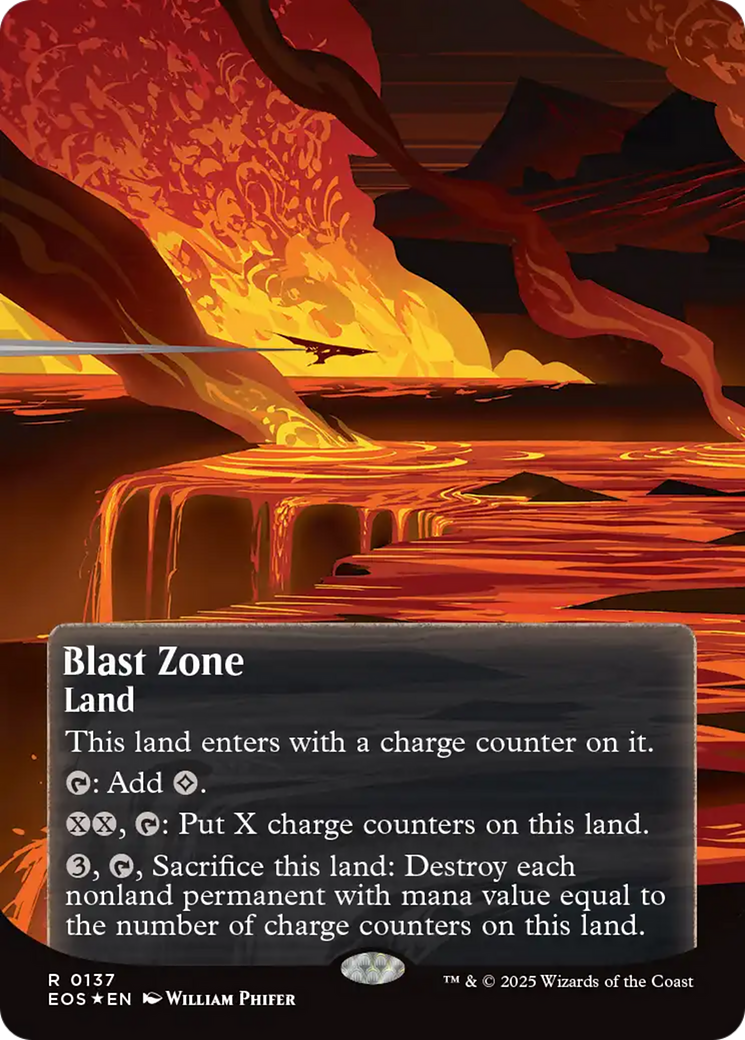 Blast Zone (0137) (Borderless) (Galaxy Foil) [Edge of Eternities: Stellar Sights] | Card Merchant Takapuna