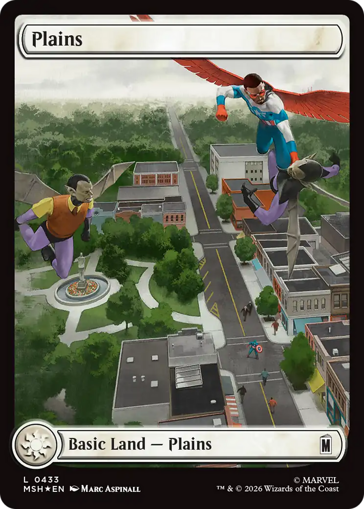 Plains (0433) (Surge Foil) [Marvel Super Heroes] | Card Merchant Takapuna