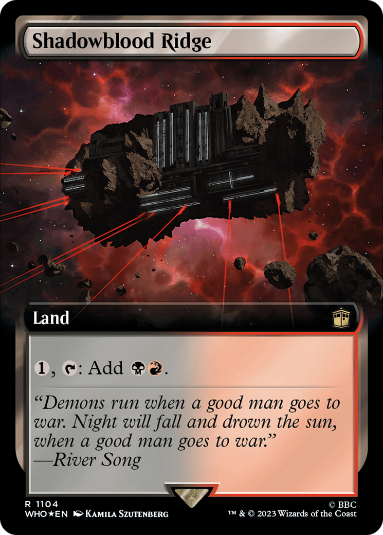 Shadowblood Ridge (Extended Art) (Surge Foil) [Doctor Who] | Card Merchant Takapuna