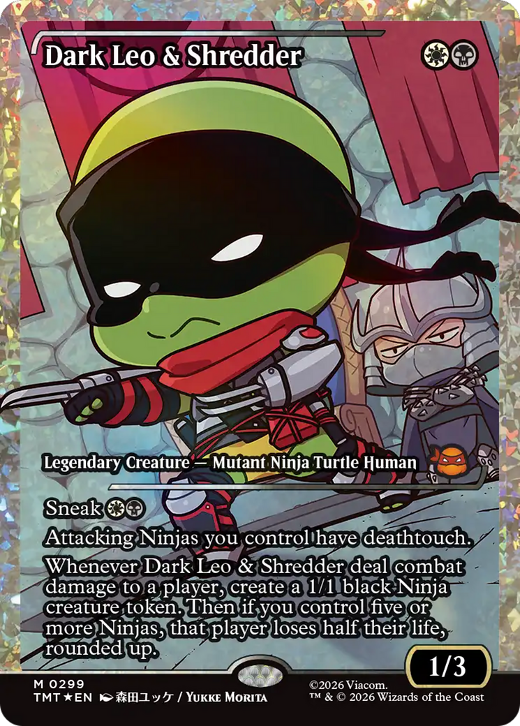 Dark Leo & Shredder (Showcase) (Fracture Foil) [Teenage Mutant Ninja Turtles] | Card Merchant Takapuna