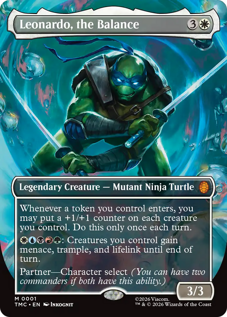 Leonardo, the Balance (Borderless) [Teenage Mutant Ninja Turtles Commander] | Card Merchant Takapuna