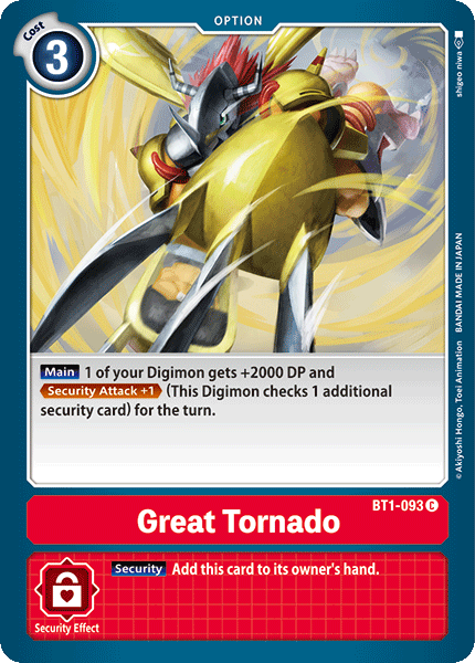 Great Tornado [BT1-093] [Release Special Booster Ver.1.0] | Card Merchant Takapuna