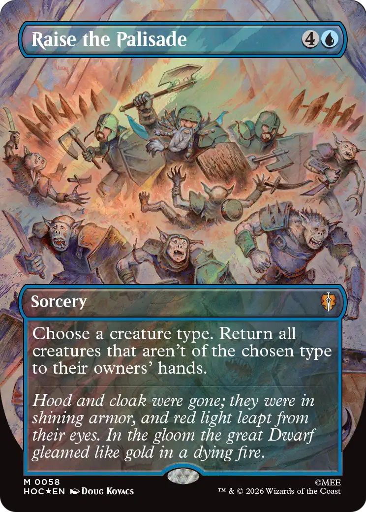 Raise the Palisade (Borderless) (Surge Foil) [The Hobbit: Eternal-Legal] | Card Merchant Takapuna