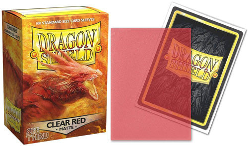 Dragonshield Sleeves 100ct Standard - Clear Red Matte | Card Merchant Takapuna