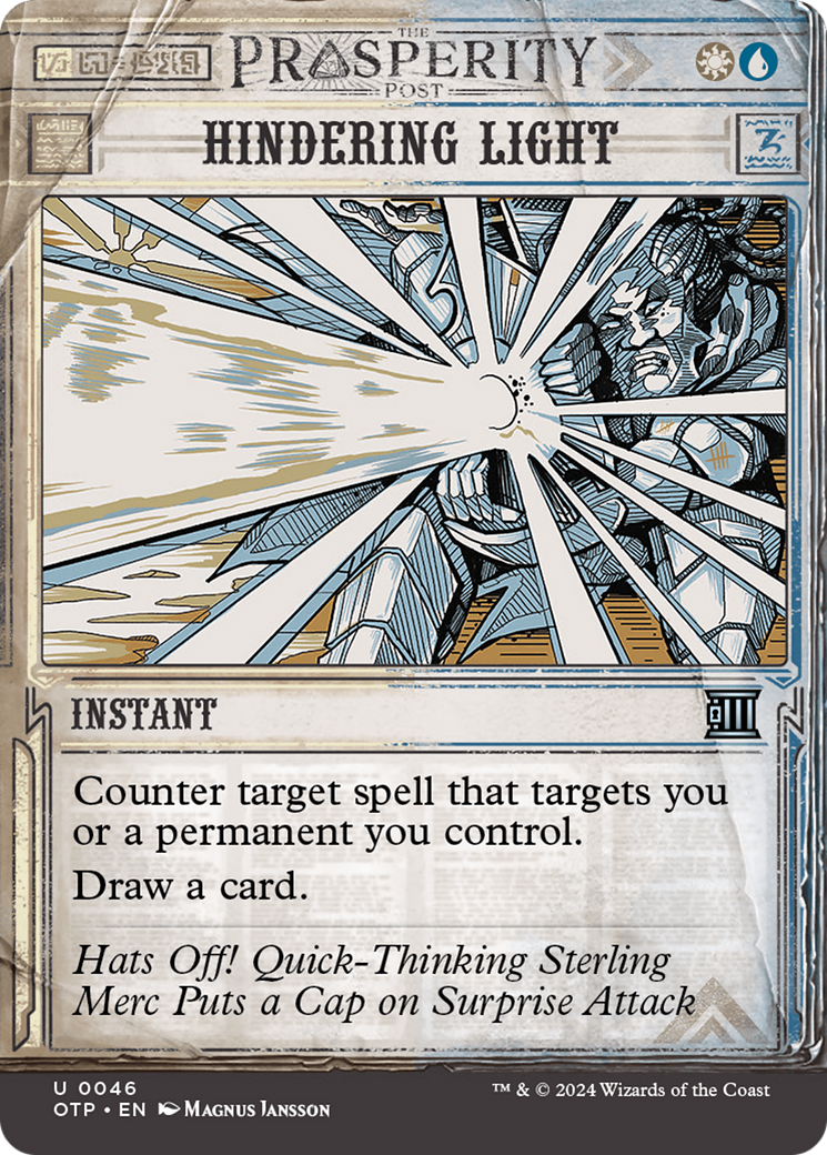 Hindering Light [Outlaws of Thunder Junction: Breaking News] | Card Merchant Takapuna