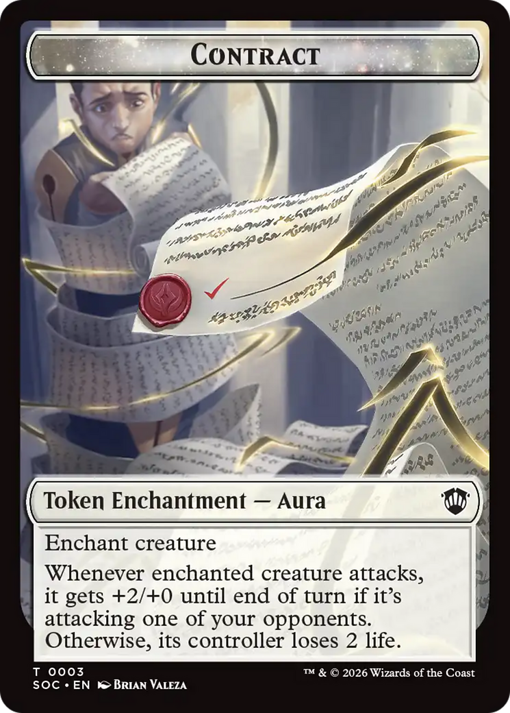 Contract // Copy Double-Sided Token [Secrets of Strixhaven Commander Tokens] | Card Merchant Takapuna